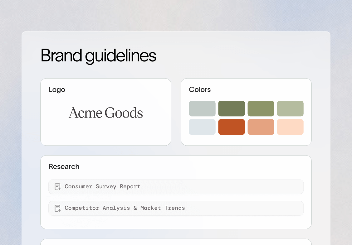 Hightouch Content Assembly Agent brand guidelines panel showing logo, color swatches, and research documents like consumer surveys and competitor analysis.