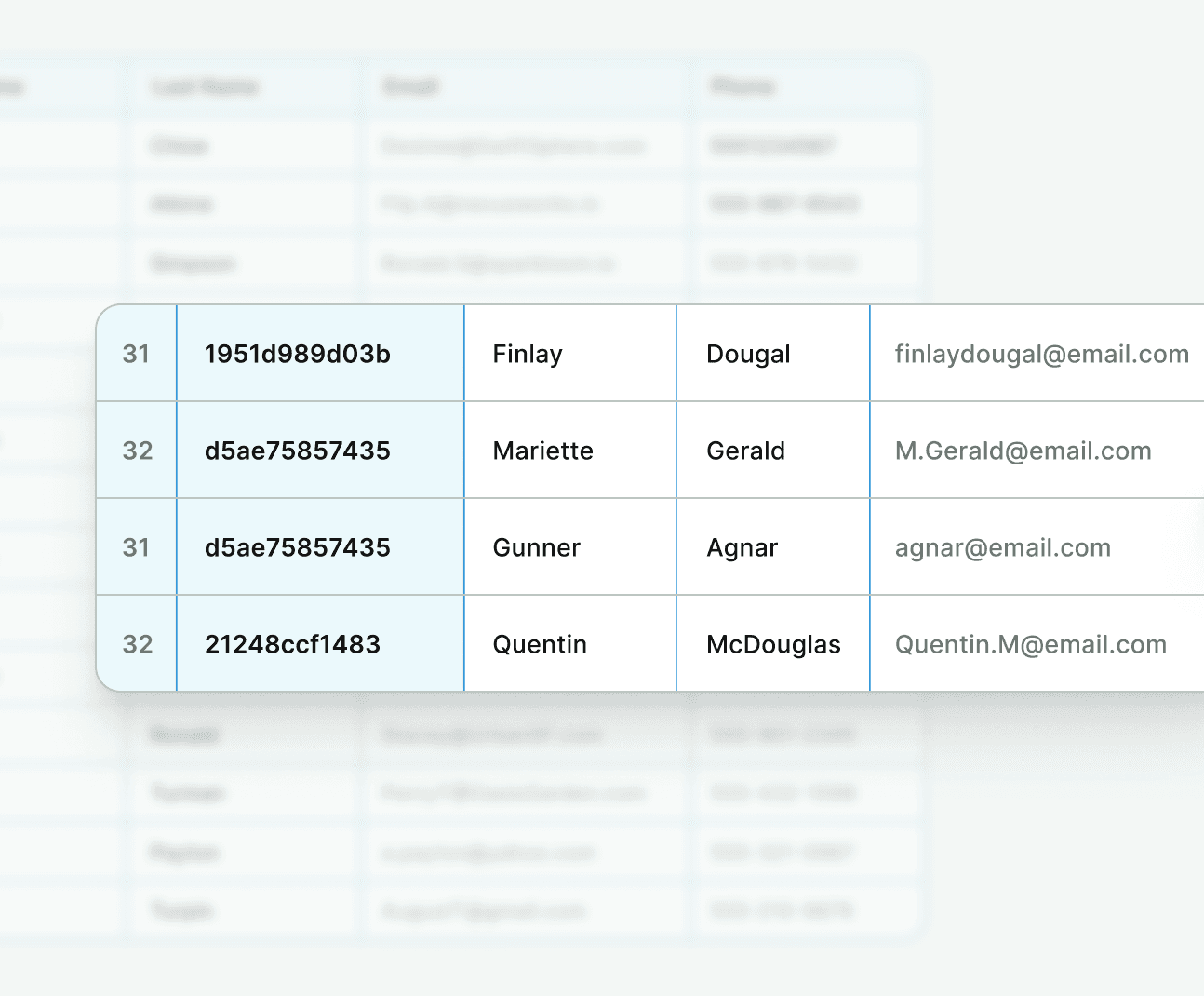 Abstract illustration showing Hightouch acting as a means to connect a data warehouse to transactional databases and message distribution tools.