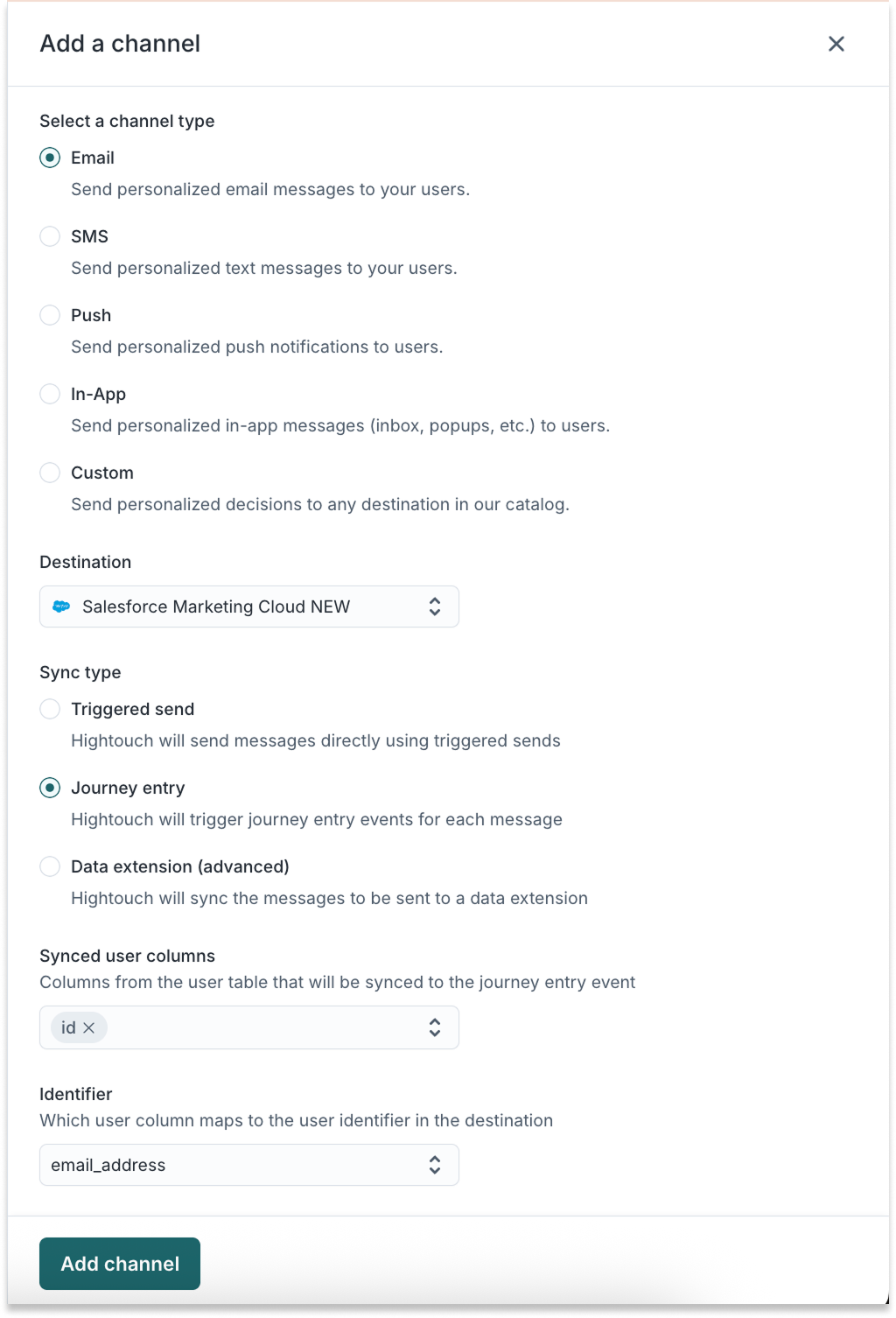 Send emails via journey