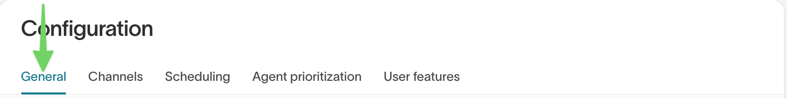 General tab in configuration UI