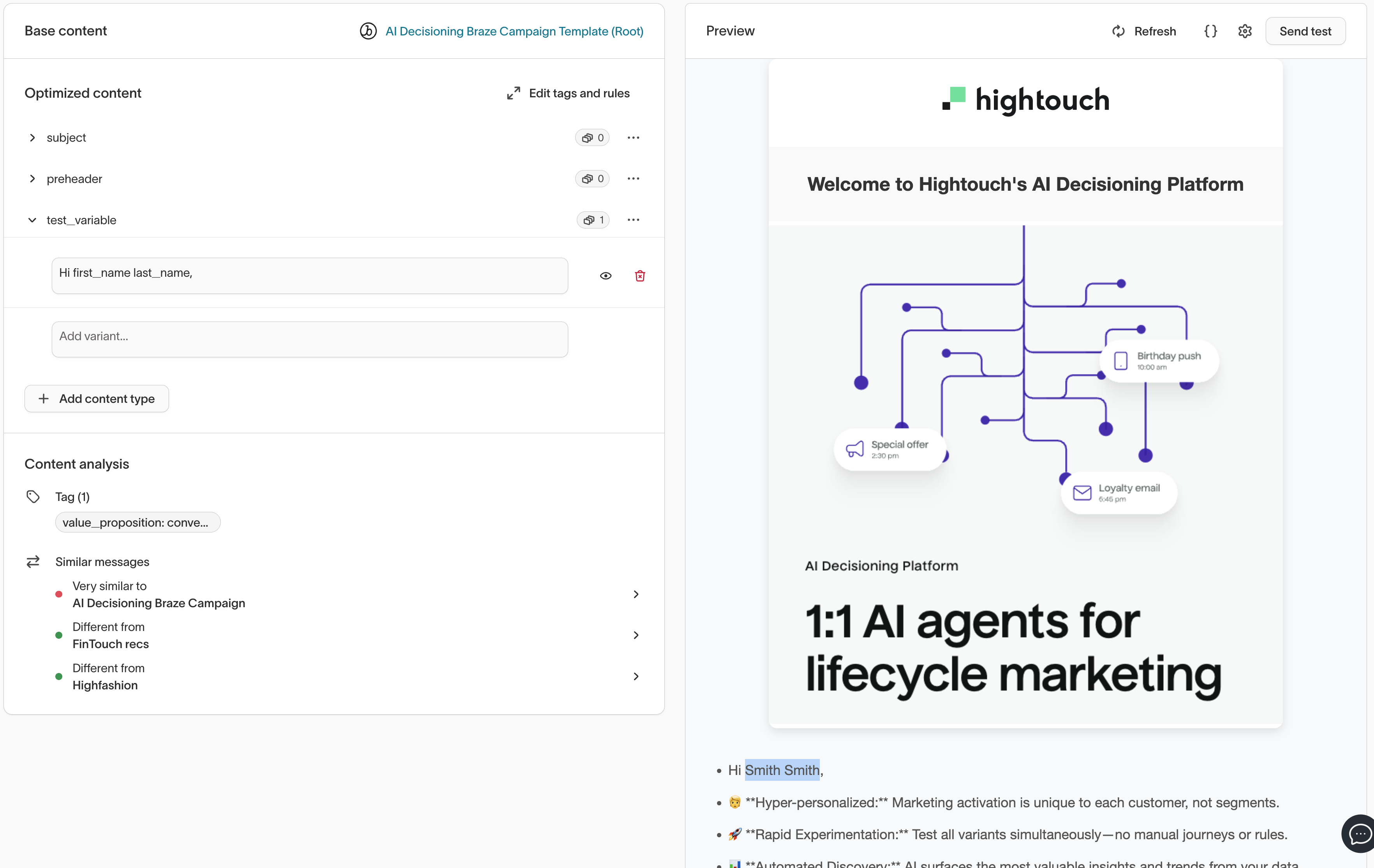Channel configuration payload fields