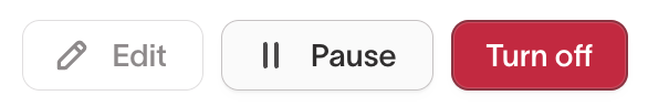 Pause and turn off button