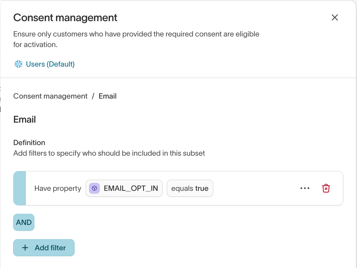 Subset example filter