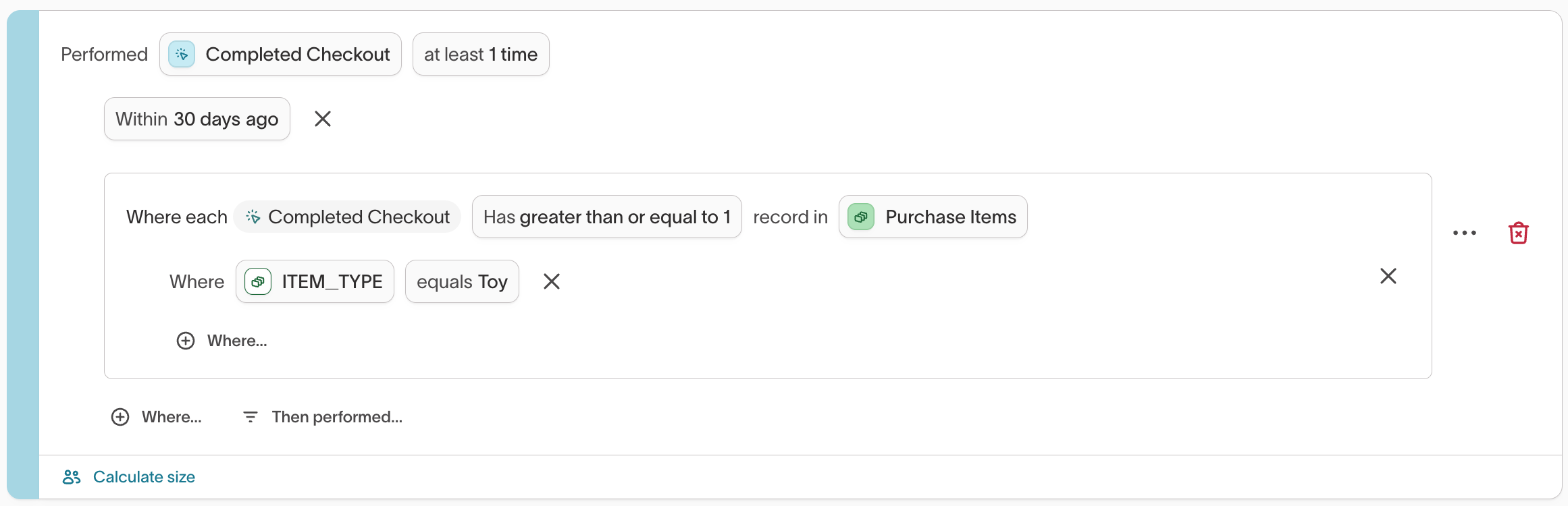 Nested filtering example