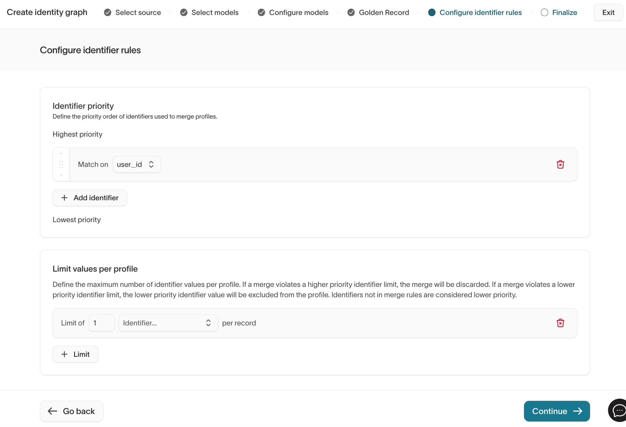 Configure identifier rules