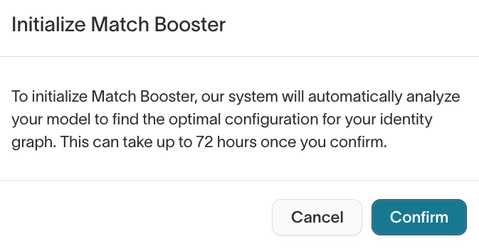 Initialize Match Booster pop-up