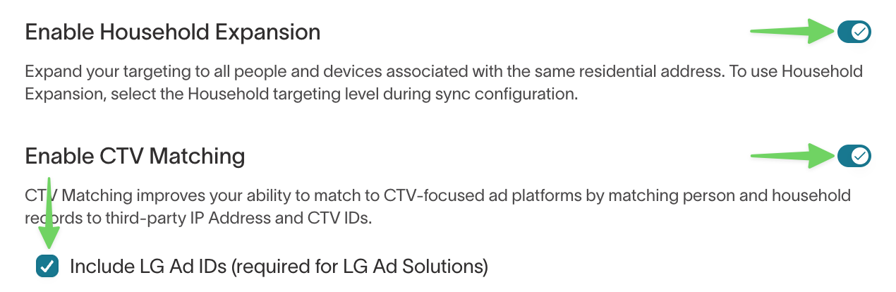 Expansion option toggles