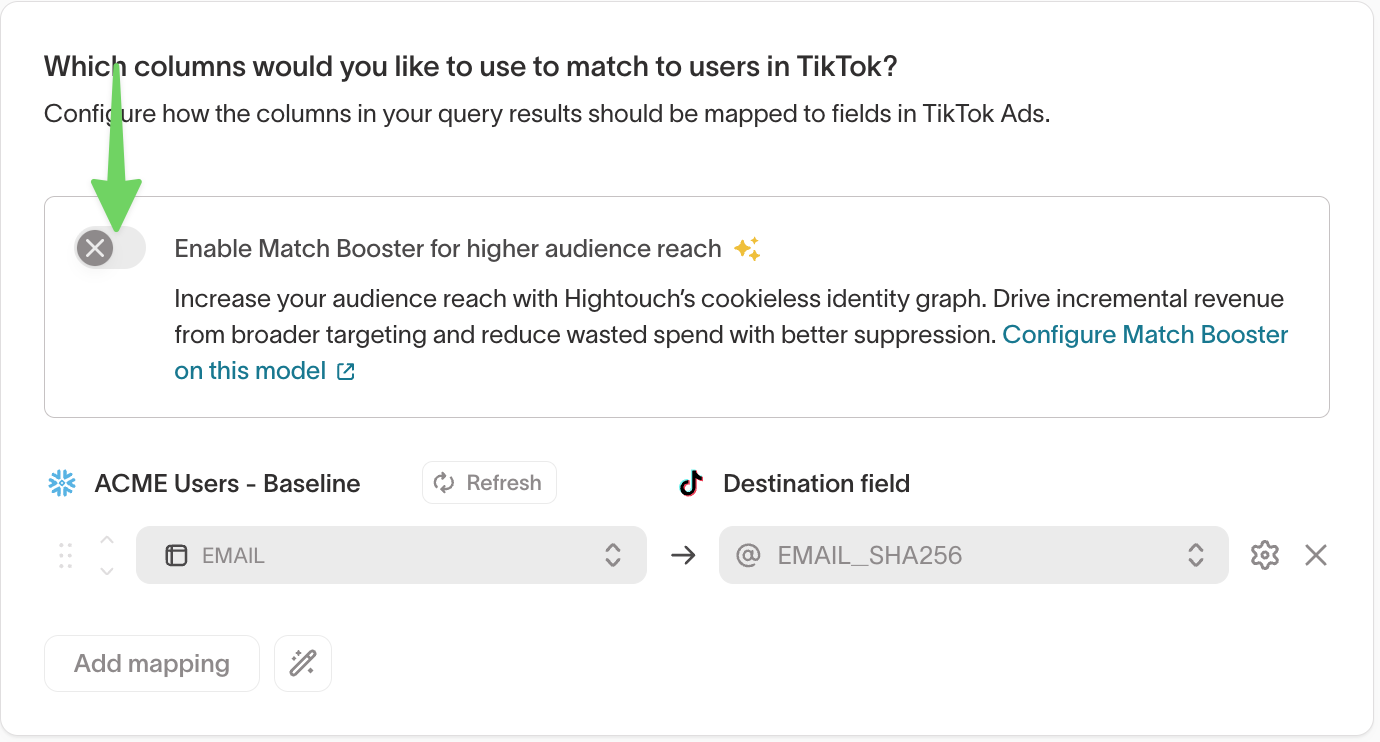 Enable Match Booster in a sync