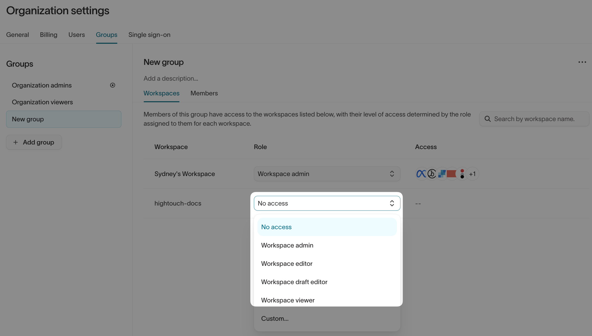 Default roles in Hightouch